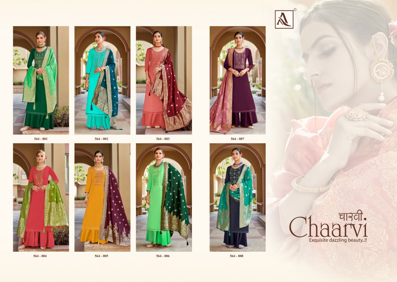 Alok Charvi Latest fancy Regular Wear Pure Jam Cotton with Fancy Designer Embroidery Dress Material Collection
